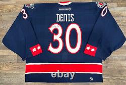 2003-04 Marc Denis Columbus Blue Jackets Game Used Worn Jersey Home 1 Autograph