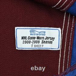 2008-09 Brian Willsie Colorado Avalanche Game Used Worn Hockey Jersey NHL