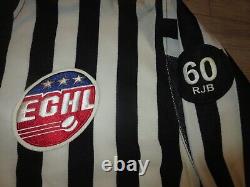 2008 Kelly Cup Finals ECHL Ice Hockey line Referee Game Used Worn Jersey CCM 52