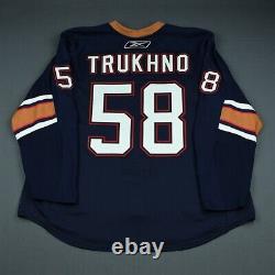 2009-10 Vyacheslav Trukhno Edmonton Oilers Game Used Worn Hockey Jersey NHL