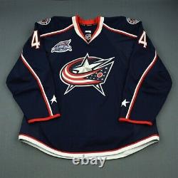 2014-15 Kevin Connauton Columbus Blue Jackets Game Used Worn NHL Hockey Jersey