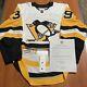 2018 Game Worn Mic Adidas Authentic Pittsburgh Penguins Nhl Jersey Used White 54