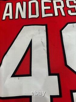 2018 Joey Anderson New Jersey Devils Brodeur Night Game Used Worn Hockey Jersey