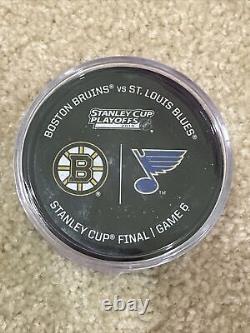 2019 Stanley Cup Final Game Used Warm-up Puck Boston Bruins St Louis Blues