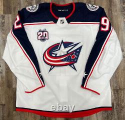 2021-22 Patrik Laine Columbus Blue Jackets Game Used Worn Jersey 20th Patch Away