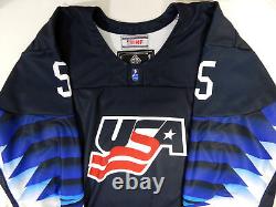 2021 Team USA Hockey #5 Game Issued Blue Jersey U18 World Juniors XL 71