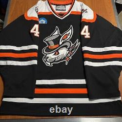 2023 Game Worn Authentic Danbury Hat Tricks FPHL Hockey Jersey Used Black 54