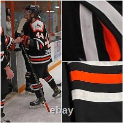 2023 Game Worn Authentic Danbury Hat Tricks FPHL Hockey Jersey Used Black 54