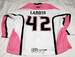 AHL San Diego Gulls Pink In The Rink Game Used Worn Hockey Jersey Size 56 XXL