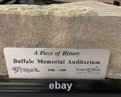 BEYOND RARE Piece of Buffalo Memorial AUD Game Used Buffalo Braves Sabres COA