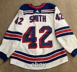 Brendan Smith 2020-2021 Game Worn Used New York Rangers Hockey Jersey Fanatics