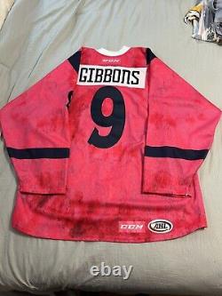 Brian Gibbson Springfield Falcons Pittsburgh Penguins game Used Jersey