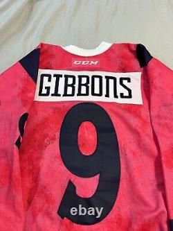 Brian Gibbson Springfield Falcons Pittsburgh Penguins game Used Jersey