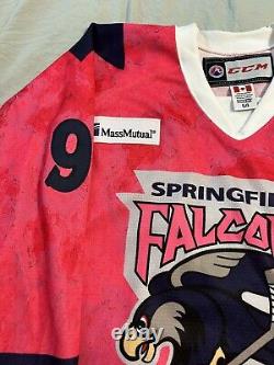 Brian Gibbson Springfield Falcons Pittsburgh Penguins game Used Jersey