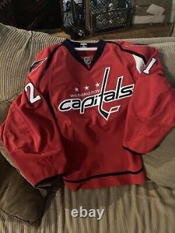 Brooks Laich game Used Worn Jersey Washington Capitals Red WEAR REPAIRS NICE