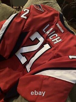 Brooks Laich game Used Worn Jersey Washington Capitals Red WEAR REPAIRS NICE