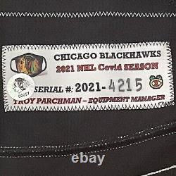 Chicago Blackhawks NHL Adidas MiC 2021 Game Worn Adam Boqvist Alt Jersey Size 56