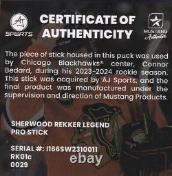 Connor Bedard Game Used Chicago Blackhawks Rookie Year Stick In A Puck #34/98