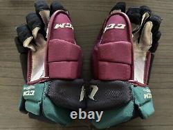 Dylan Guenther Game Used Arizona Coyotes Gloves CCM Kachina