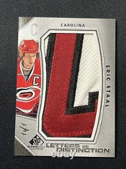 Eric Staal 1/1 Captain Letter Jersey Patch Distinction SP Game Used Hockey Card