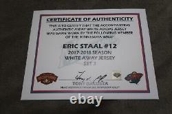 Eric Staal game used Minnesota Wild white away 2017-18 jersey w COA