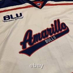 Game Used Amarillo Bulls NAHL Hockey Heritage Jersey Sz 54 XL Signed Autograph