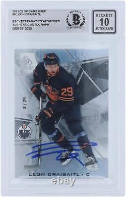 Game Used Leon Draisaitl Oilers Hockey Card Fanatics Authentic COA Item#13265554