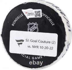 Game Used Logan Couture Sharks Unsigned Puck
