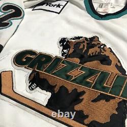 Game Worn Gary Leeman Utah Grizzlies 1996-97 IHL Hockey Jersey Used White 54