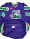Game Worn / Issued Odessa Jackalopes Mardi Gras Chl Hockey Jersey Used Purple 56