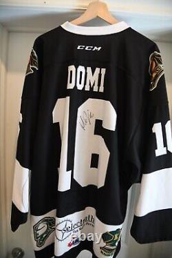 Game Worn London Knights Max Domi Autographed 50th Anniversary Season Jersey