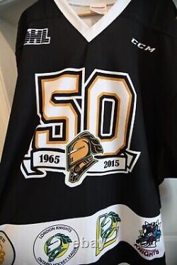 Game Worn London Knights Max Domi Autographed 50th Anniversary Season Jersey