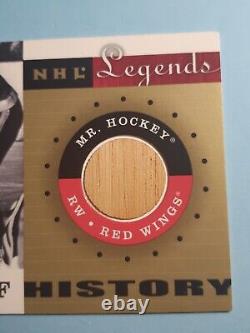 Gordie Howe Authentic Game Used Stick Patch UD 2001 NHL Legends NM-M Or Better