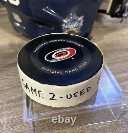 Henrik Lundqvist FINAL GAME Game Used Puck Fanatics NY Rangers Vs Canes 8/3/20