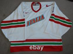 Italy Hockey Game Worn Used Nike Goalie Cut Jersey