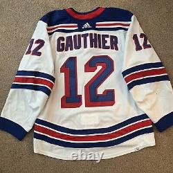 Julien Gauthier 2022-23 Game Worn Used New York Rangers Hockey Jersey Fanatics