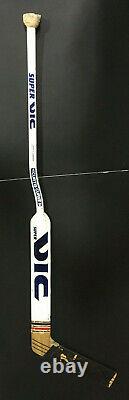 Kelly Hrudey Islanders Goalie game used Super Vic Curtis Curve hockey stick COA
