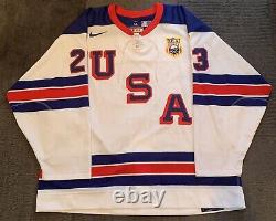 Kyle Palmieri Game-Worn/Used 2011 WJC USA Hockey 1960s Throwback Jersey MeiGray