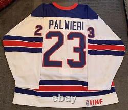 Kyle Palmieri Game-Worn/Used 2011 WJC USA Hockey 1960s Throwback Jersey MeiGray