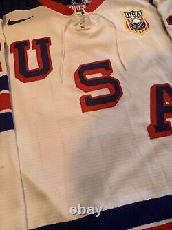 Kyle Palmieri Game-Worn/Used 2011 WJC USA Hockey 1960s Throwback Jersey MeiGray