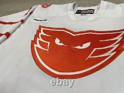 Lehigh Valley Phantoms Game Worn Used RARE Authentic WHITEOUT AHL MIC Jersey 56