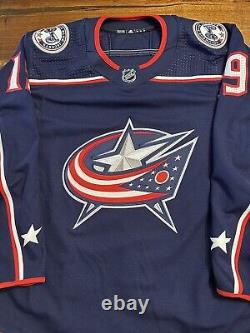 Liam Foudy Adidas Game Issue Home Columbus Blue Jackets Jersey