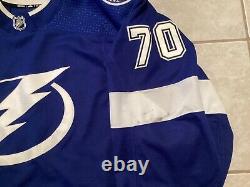 Louie Domingue Tampa Bay Lightning Game Worn Jersey Photo Matched 18/19 Season