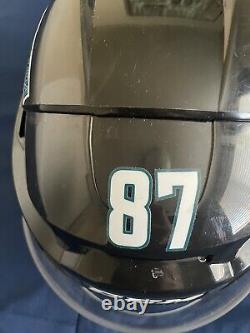 Martin Kaut Game Used Hockey Helmet San Jose Barracuda Mush Sticker