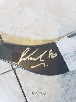 Michael Grabner signed game used pro stock hockey stick, Bauer 1N