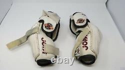 Michel Goulet Quebec Nordiques Jofa JDP Game Used Hockey Elbow Pads Signed