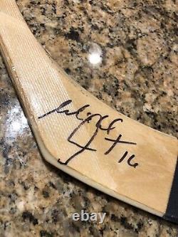 Michel Goulet Signed Game Used Hockey Stick Beckett COA HOF