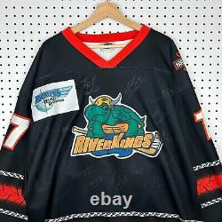 Mississippi Riverkings Harley Davidson Hockey Jersey 56 GAME Used Signed RARE