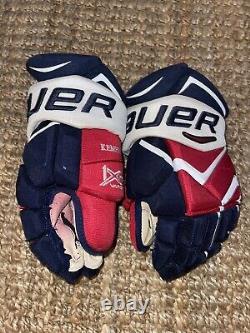NHL Capitals Michal Kempny game used Bauer 1x pro hockey Gloves 14