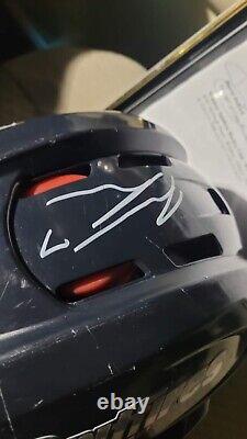 NHL Tyler Angle Autographed Season Game Used Helmet Spitfires Blue Jackets RARE